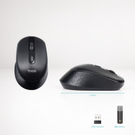RATON TOOQ INALAMBRICO 1600 DPI 4 BOTONES NEGRO TQMW-1101-B