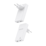 CARGADOR GaN 65W 2USB-C PD3.0 QC4.0 BLANCO AISENS ASCH-65W2P077-W
