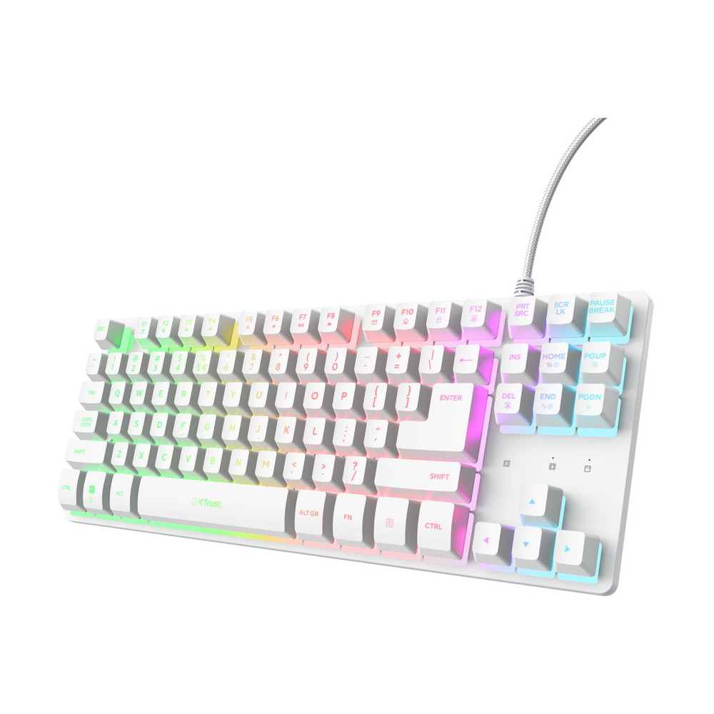 TECLADO TRUST GXT 833W THADO TKL GAMING USB RGB WHITE