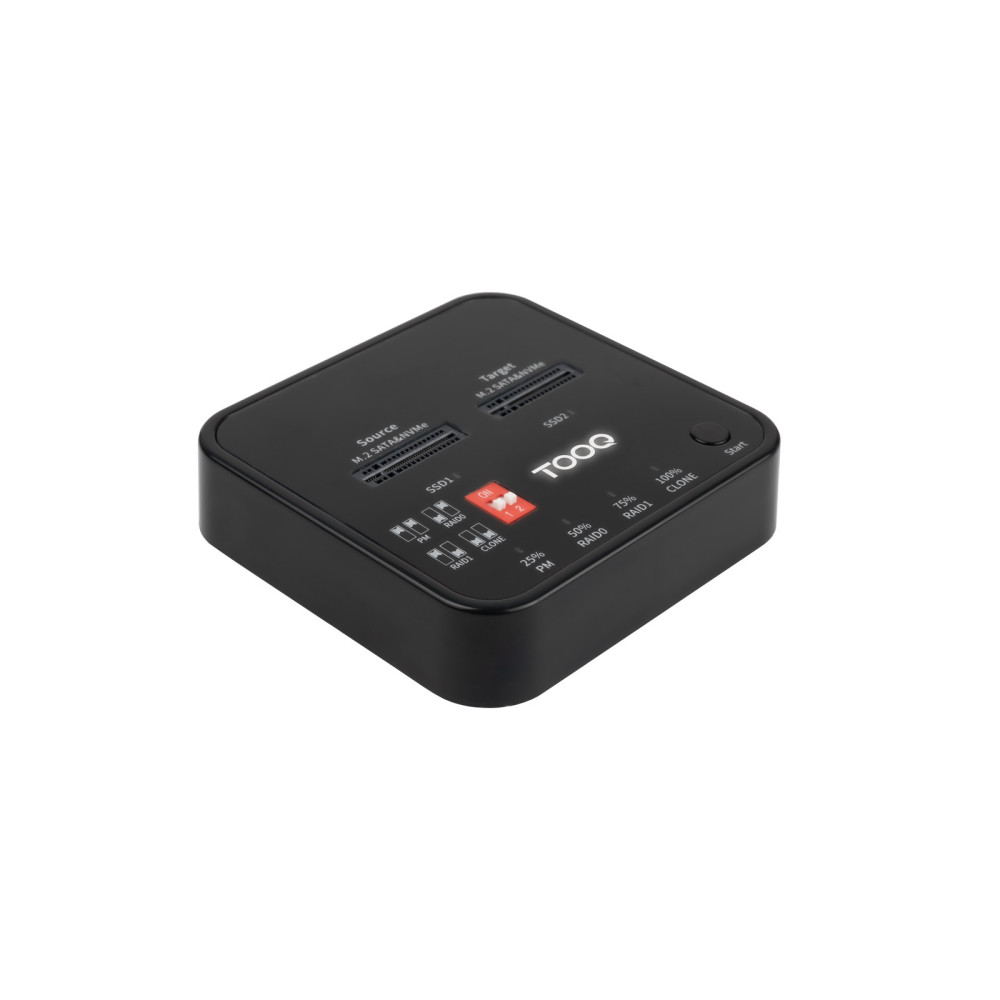 DOCK 2xSSD M.2 NVMe PICe USB-C3.2 Gen2 CLONE NEGRO TOOQ TQDS-201B