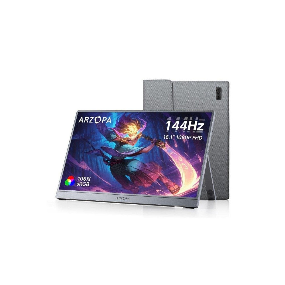 MONITOR 16.1 ARZOPA PORTATIL Z1FC+FUNDA GAMING IPS FHD1080P 2USB-C HDMI MM DELGAD