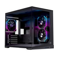 CAJA MICRO-ATX SEMITORRE EINAREX SM300 RGB C-TEMPLADO NEGRA EXCS-SM-300R-B