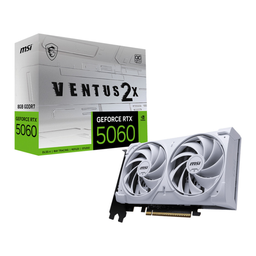 MSI TARJETA GRAFICA RTX 5060 8G VENTUS 2X OC WHITE NVIDIA 8 GB GDDR7