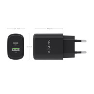 CARGADOR GaN 30W 1xUSB-C PD3.0 QC4.0 1xUSB-A QC3.0 NEGRO AISENS A110-0978