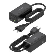 CARGADOR SOBREMESA GaN 100W 3USB-C PD3.0 USBA QC3 NEGRO AISENS ASCH-100W4P054-BK