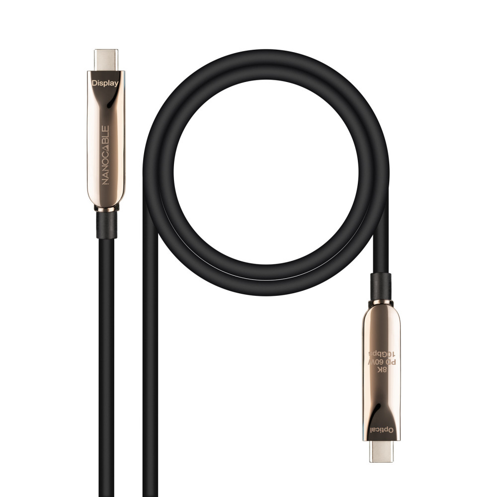 CABLE USB3.2 GEN2X1 AOC 60W 8K USB-C M M NEGRO 5M NANOCABLE 10.01.4605