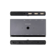 KVM SWITCH 2xUSB-C A 3xUSB-A+2xUSB-C PD+HDMI+DP+AU NANOCABLE 10.12.0003