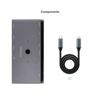 KVM SWITCH 2xUSB-C A 3xUSB-A+2xUSB-C PD+HDMI+DP+AU NANOCABLE 10.12.0003