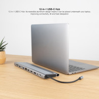 HUB USB-C 3xUSB-A+USB-C+PD+2xHDMI+DP+RJ45+SD+AUDIO NANOCABLE 10.16.1012