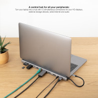 HUB USB-C 3xUSB-A+USB-C+PD+2xHDMI+DP+RJ45+SD+AUDIO NANOCABLE 10.16.1012