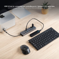 HUB USB-C A 4xUSB-A 3.0+3xUSB-C 3.0+USB-C 5V NANOCABLE 10.16.4510