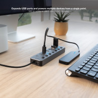 HUB USB-C A 4xUSB-A 3.0+3xUSB-C 3.0+USB-C 5V NANOCABLE 10.16.4510