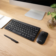 TECLADO TOOQ INALAMBRICO KIT T+R SLIM 78TECLAS NEGRO TQKMW-3101-B