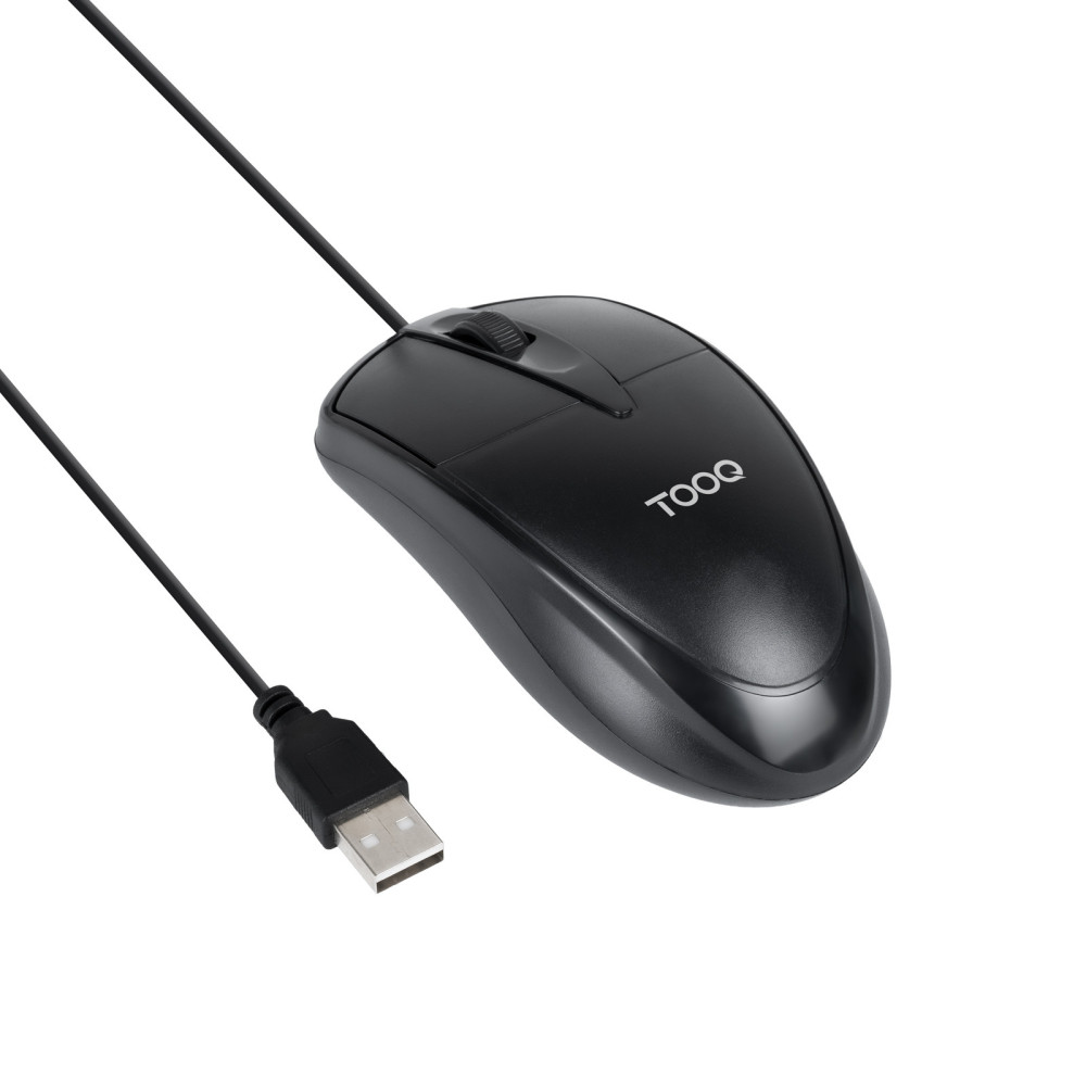 RATON TOOQ USB CON CABLE USB 1000 DPI NEGRO TQM-1001-B
