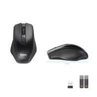 RATON TOOQ INALAMBRICO 1600 DPI 4 BOTONES NEGRO TQMW-1102-B
