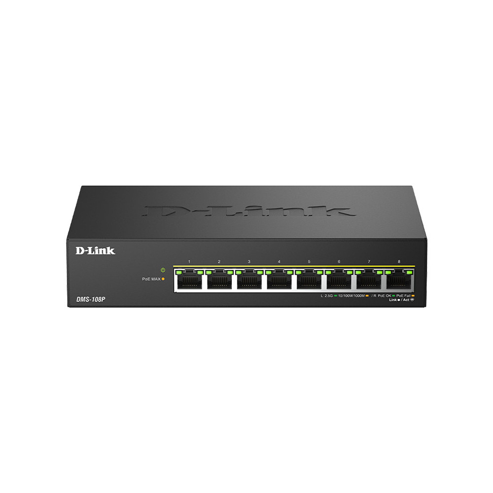 SWITCH D-LINK 8P DMS-108P E 2.5G MULTIGIG POE UNMANAGED METAL