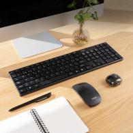 TECLADO TOOQ INALAMBRICO KIT T+R SLIM 105TECLAS NEGRO TQKMW-3102-B