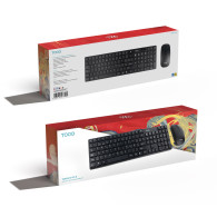 TECLADO TOOQ INALAMBRICO KIT T+R SLIM 105TECLAS NEGRO TQKMW-3102-B