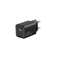 CARGADOR GAN PARED 35W 1xUSB-A 1xUSB-C NEGRO COOLBOX COO-CUP-35CA-B